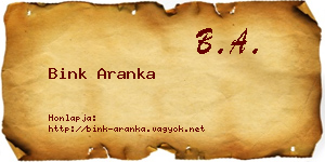Bink Aranka névjegykártya